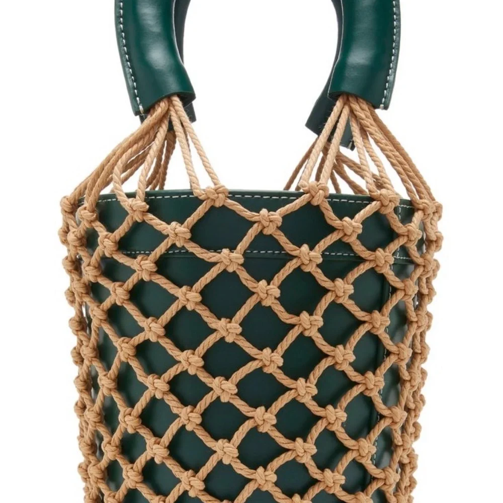 STAUD Moreau Leather Bucket Bag - Green - Picture 2 of 3